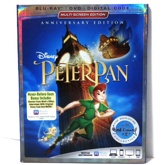 Disney PETER PAN Blu-ray + DVD 2-Disc Set, The Walt Disney Signature Collection - Picture 1 of 5